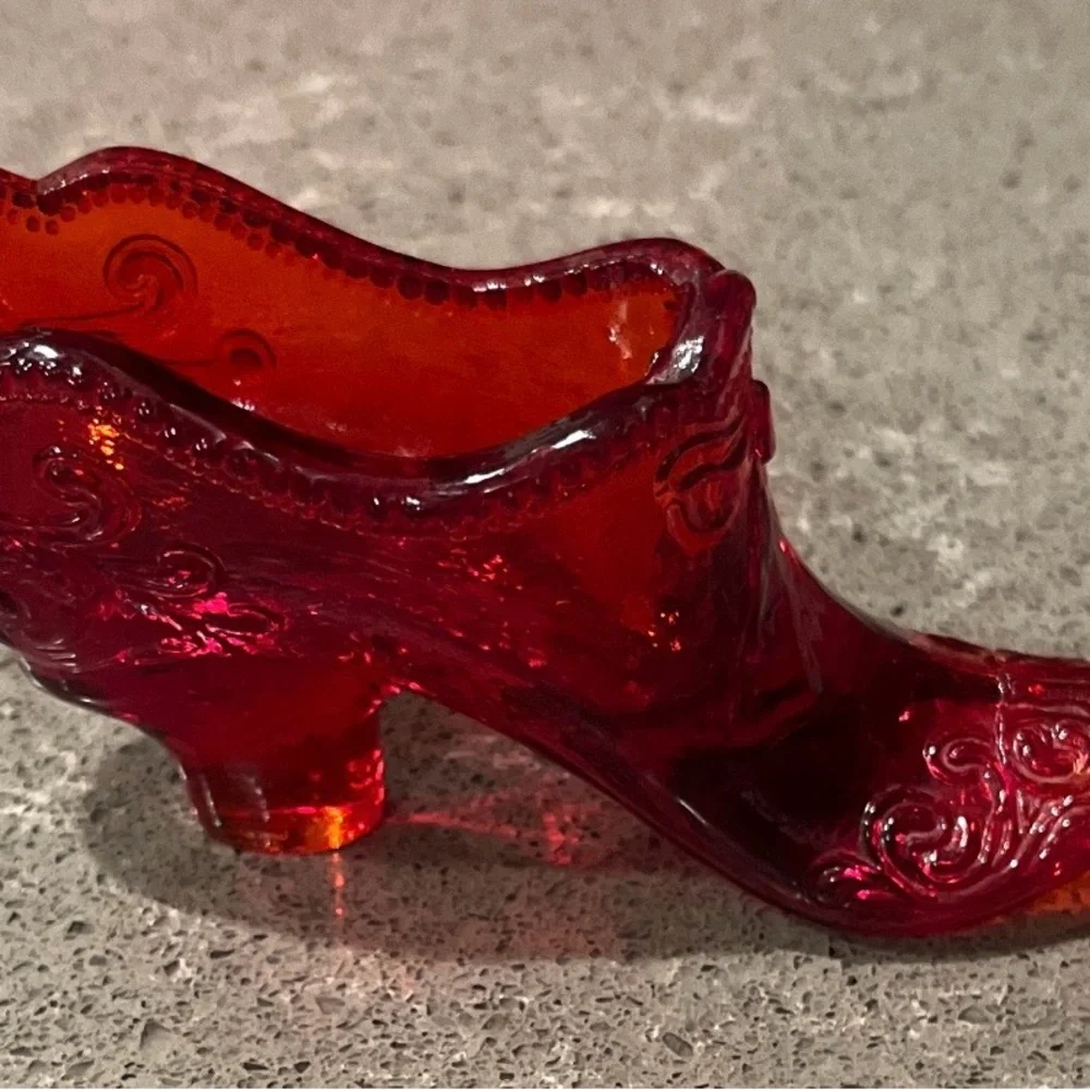 Fenton Ruby Red Glass Slipper - Picture 8 of 8